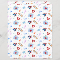 Doctor Nurse Medical Pattern Scrapbook Paper 