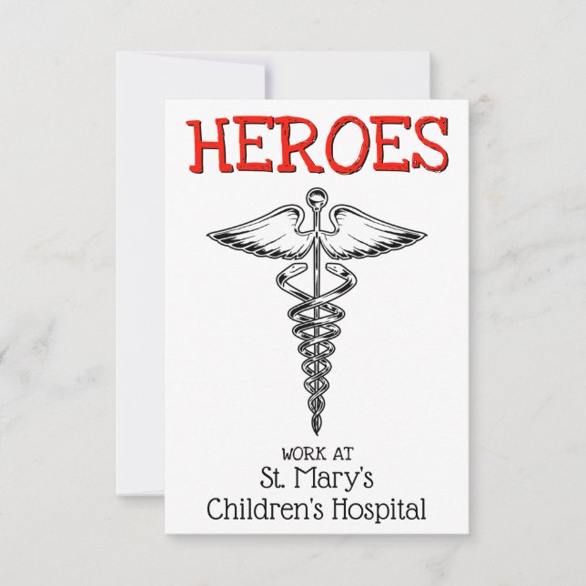 Doctor Nurse Medical Symbol Nursing Health Care Thank You Card (Front)