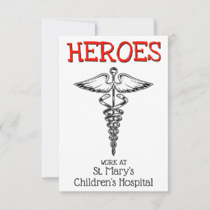 Doctor Nurse Medical Symbol Nursing Health Care Thank You Card