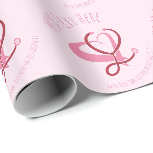Doctor, nurse, paramedic, emergency gift template wrapping paper