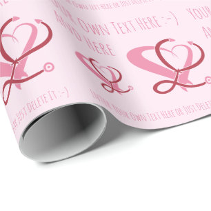 Doctor, nurse, paramedic, emergency gift template wrapping paper