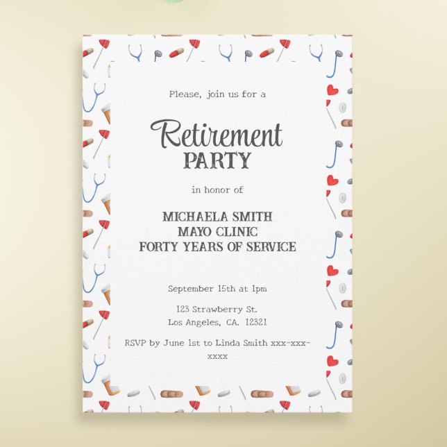 Doctor Nurse Retirement Party Invitation (Creator Uploaded)