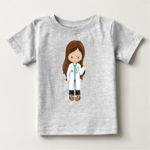 Doctor, Nurse, Stethoscope, Lab Coat, Brown Hair Baby T-Shirt