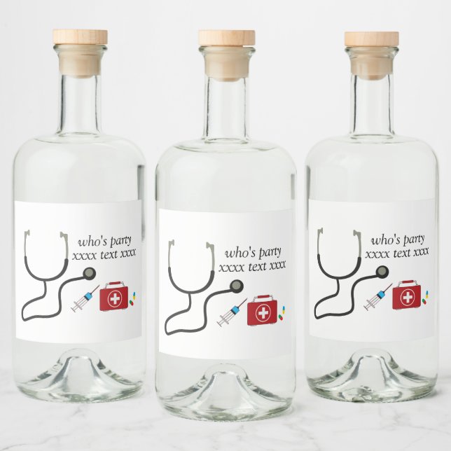 Doctor , Nursing, Medical, hospital Liquor Bottle Label (Bottles)
