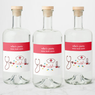 Doctor , Nursing, Medical, hospital Liquor Bottle Label