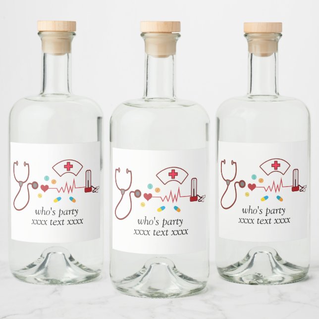 Doctor , Nursing, Medical, hospital Liquor Bottle Label (Bottles)