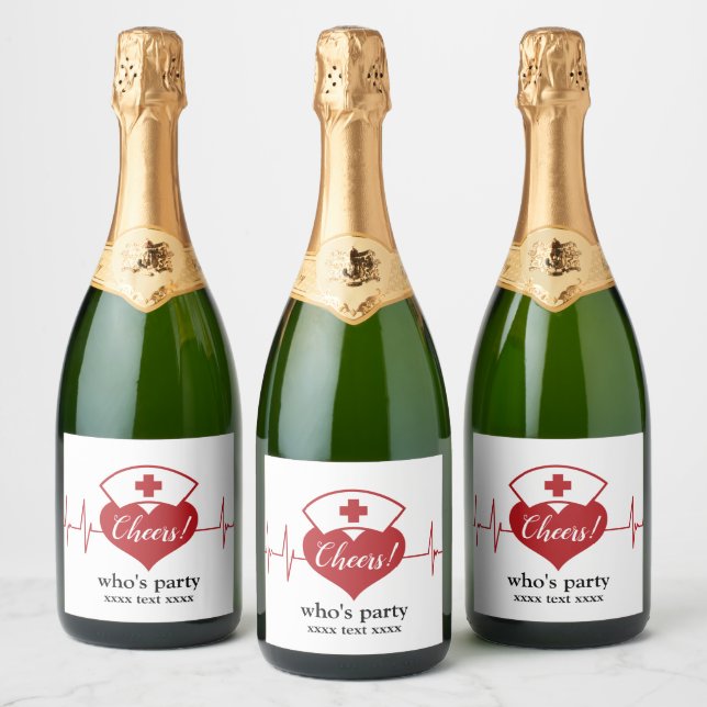 Doctor , Nursing, Medical, hospital Sparkling Wine Label (Bottles)
