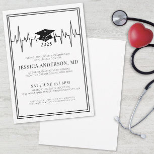 Doctor Nursing Medical School Graduation Party Invitation