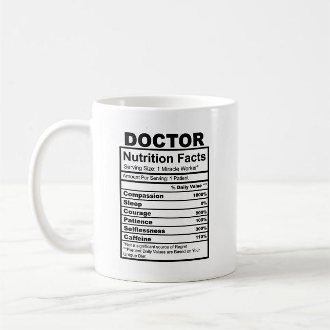 Doctor Nutritional Fact Mug Funny Mug (Left)