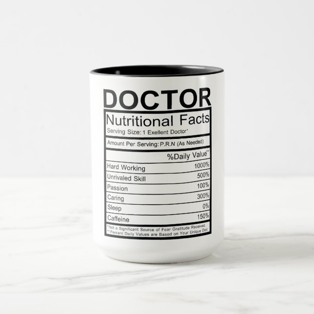 Doctor Nutritional Facts Mug (Center)