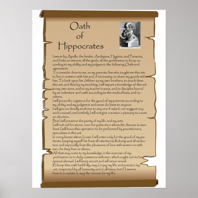 doctor oath of hippocrates poster (Front)