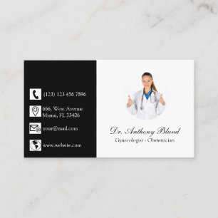 Doctor Obstetrician-Gynaecologist OBGYN elegant Business Card