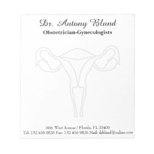 Doctor Obstetrician OBGYN Elegant Uterus Cervix Notepad