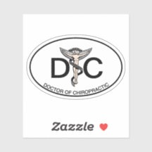 Doctor of Chiropractic with Emblem Oval Sticker