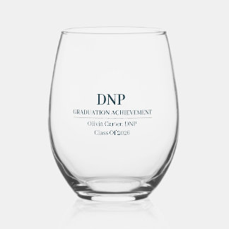 Doctor of Nursing Practice Custom Name Since Year Stemless Wine Glass