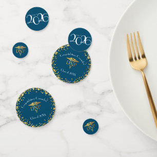 Doctor of Nursing Practice Graduation Blue Gold Confetti