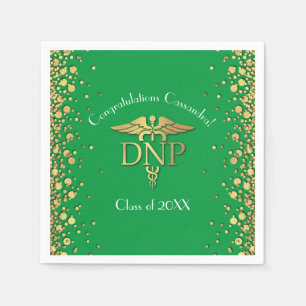 Doctor of Nursing Practice Graduation Green Gold Napkin
