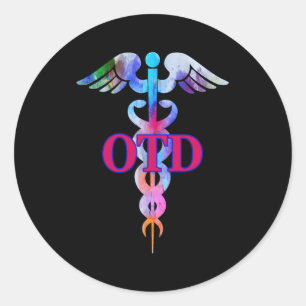 Doctor Of Occupational Therapy Otd Caduceus Gradua Classic Round Sticker