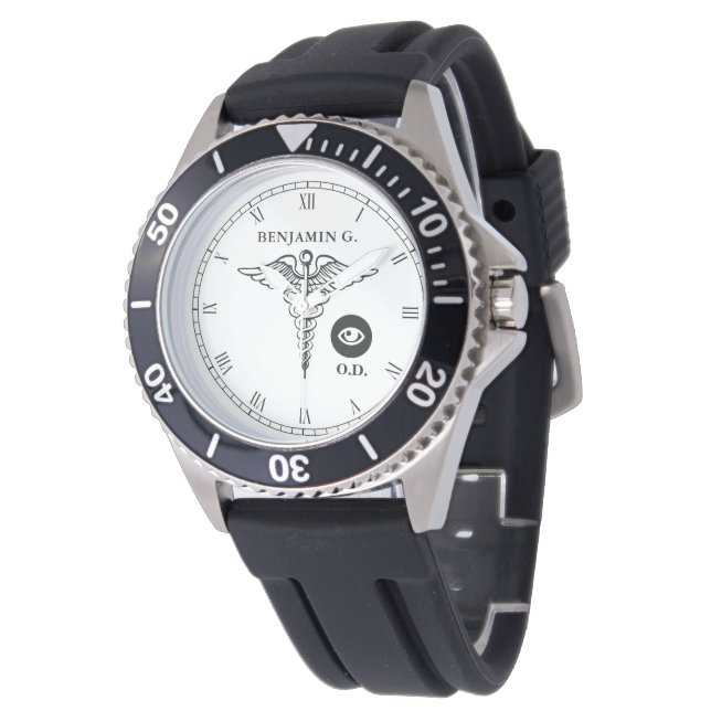 Doctor of Optometry Personalised Custom Watch (Angled)
