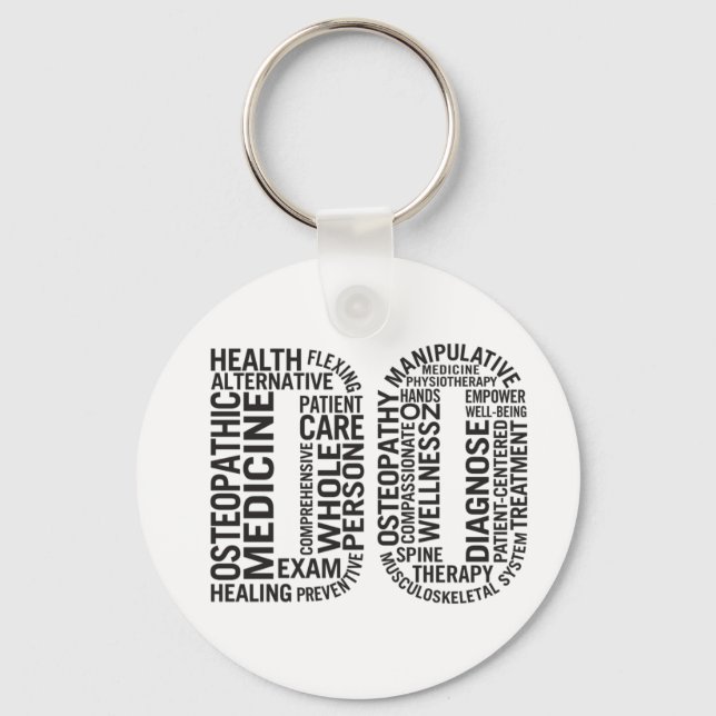 Doctor of Osteopathic Medicine DO Osteopathy Key Ring (Front)