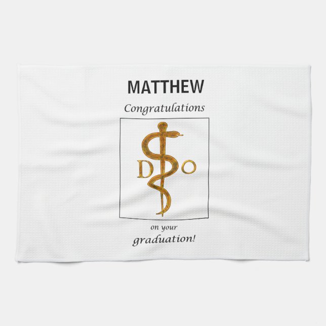 Doctor of Osteopathy Graduation Congratulations Tea Towel (Horizontal)