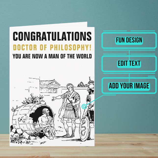 Doctor of Philosophy PhD Diogenes Graduation Card (This is a unique card and the perfect one for a PhD graduate.)