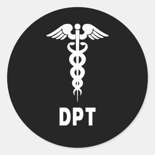 Doctor Of Physical Therapy Dpt Caduceus Symbol Classic Round Sticker (Front)