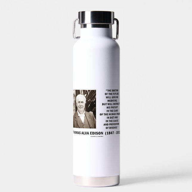 Doctor Of The Future Give No Medicine Prevention Water Bottle (Front)