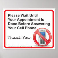 Doctor Office Cell Phone Reminder Wall Sign