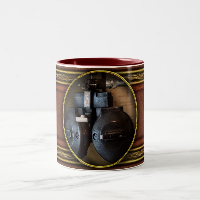 Doctor - Optometry - An old phoropter Two-Tone Coffee Mug (Center)