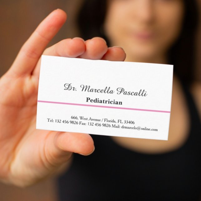 Doctor Paediatrician Pink Business Card (Creator Uploaded)