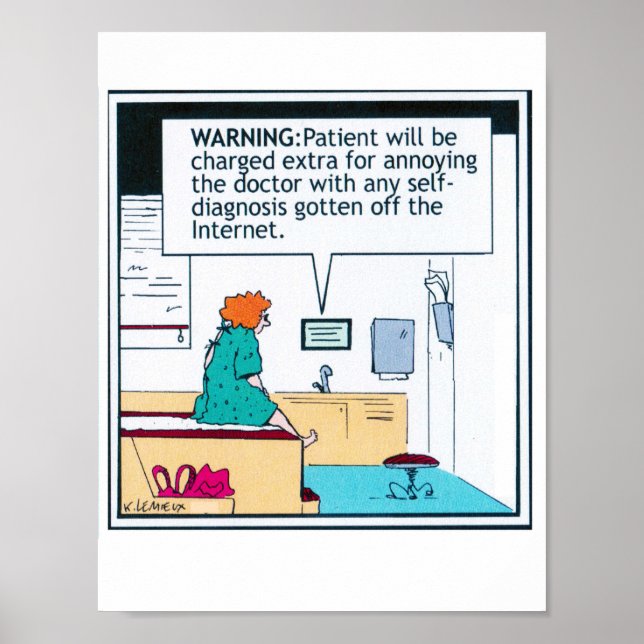 Doctor Patient humor poster -great for exam room! (Front)