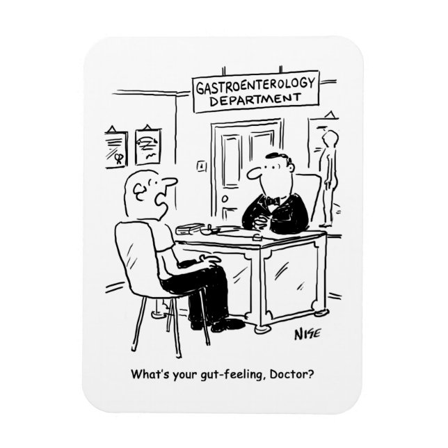 Doctor & Patient in Doctor's Surgery - Gut Feeling Magnet (Vertical)