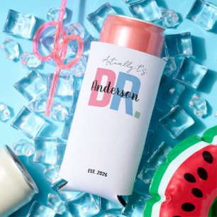 Doctor PhD Graduation Gift, Personalised Doctor Seltzer Can Cooler
