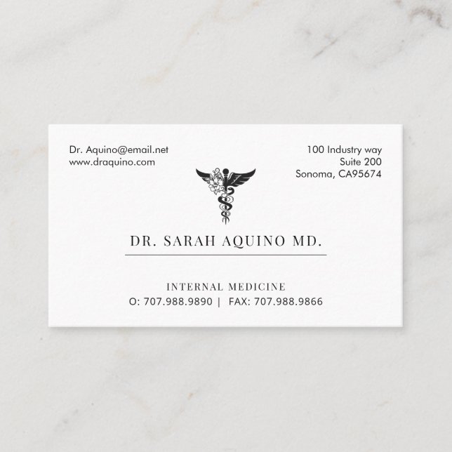 Doctor Physician Business And Appointment Business Card (Front)