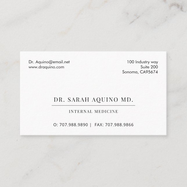 Doctor Physician Business Card (Front)