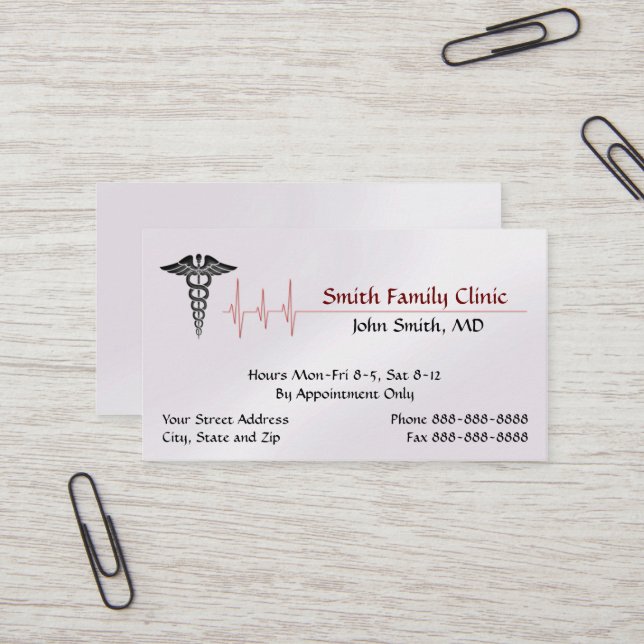 Doctor Physician Medical Symbol Business Card (Front/Back In Situ)