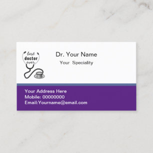 Doctor Physician Stethoscope Medical Hospital Business Card
