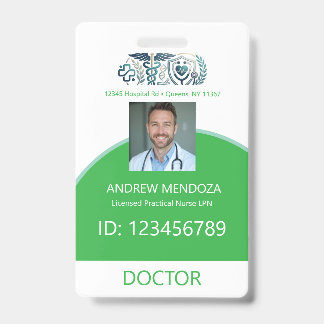Doctor Physicians Hospital Employee Tag & Badges ID Badge