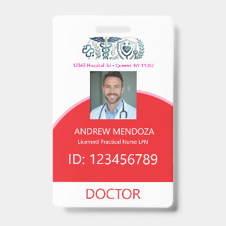 Doctor Physicians Hospital Employee Tag & Badges ID Badge