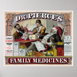 DOCTOR PIERCE'S FAMILY MEDICINE 1874 POSTER