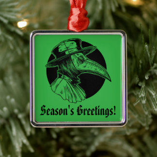 Doctor Plague Goth Horror Metal Ornament