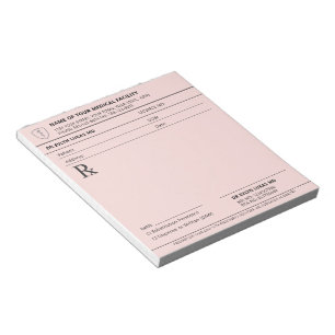 Doctor Prescription Editable Pastel Pink Medical Notepad