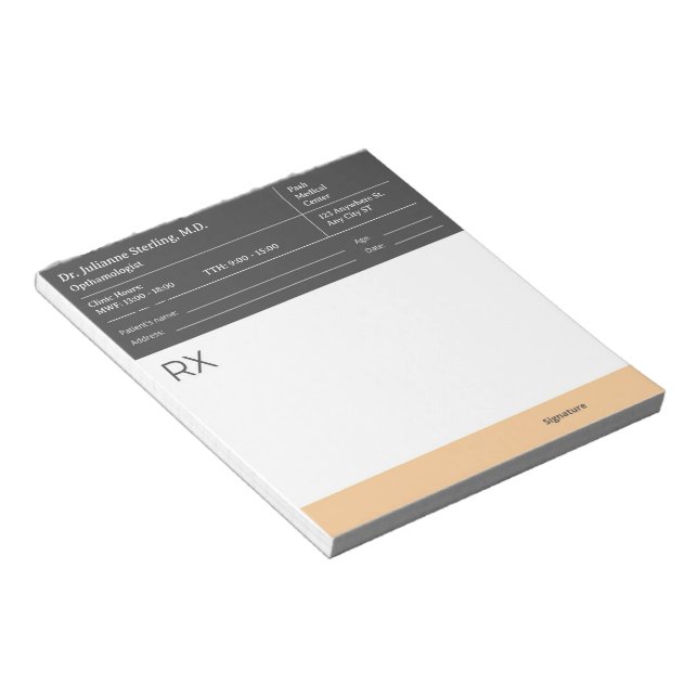 Doctor Prescription Notepad,Doctor nurse writing  Notepad (Angled)