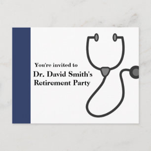 Doctor retirement invitation postcard