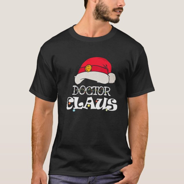 Doctor Santa Claus Christmas Funny Matching Costum T-Shirt (Front)