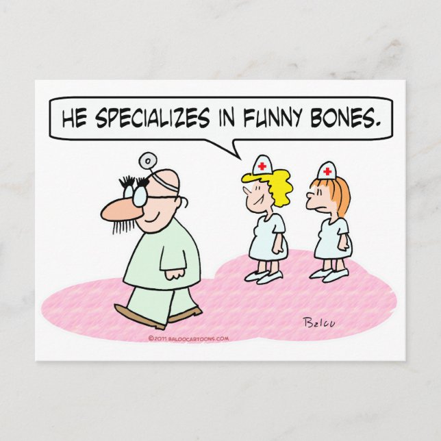 doctor specialises funny bones groucho glasses postcard (Front)