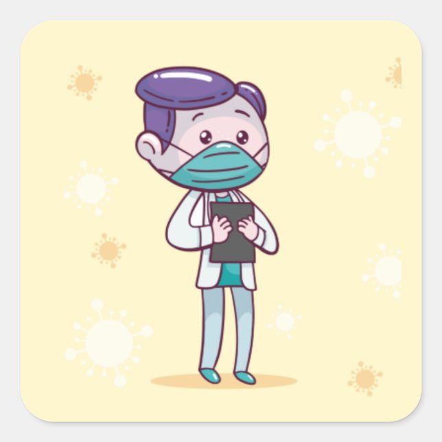 Doctor Square Sticker (Front)