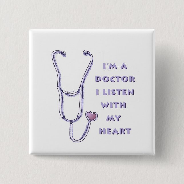 Doctor Stethoscope Heart Pin (Front)