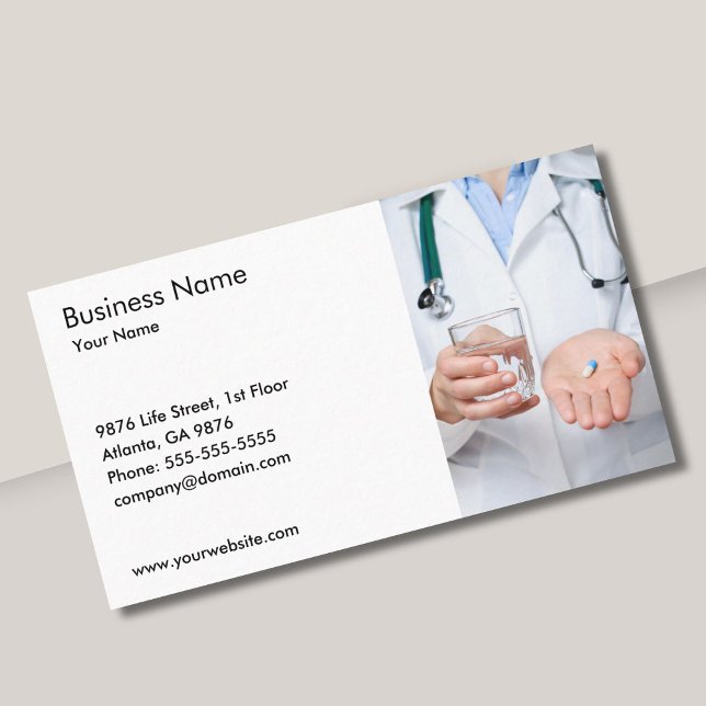 Doctor Stethoscope Pills Photo Business Card (Creator Uploaded)